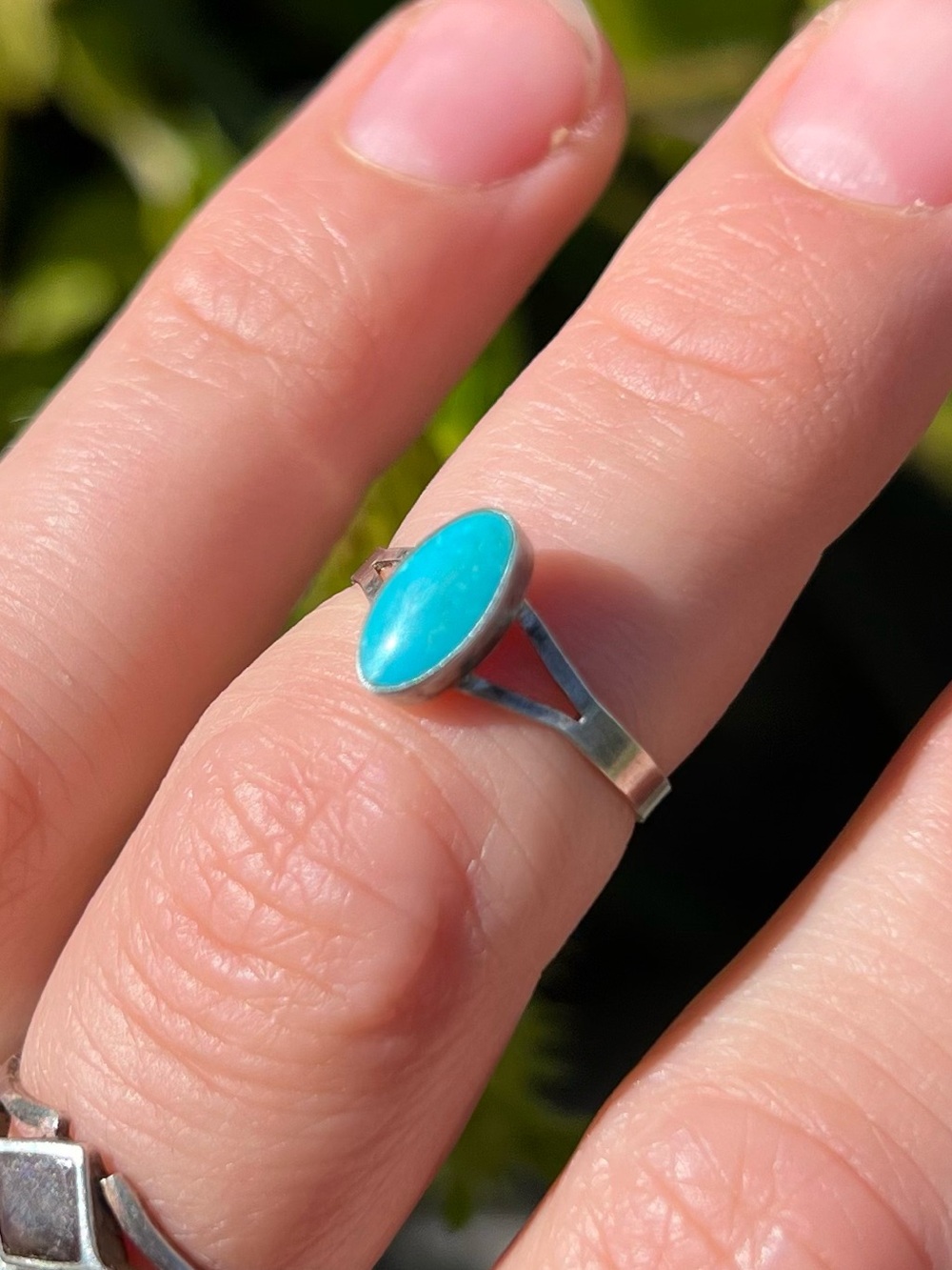 Dainty Sterling Silver Turquoise Ring